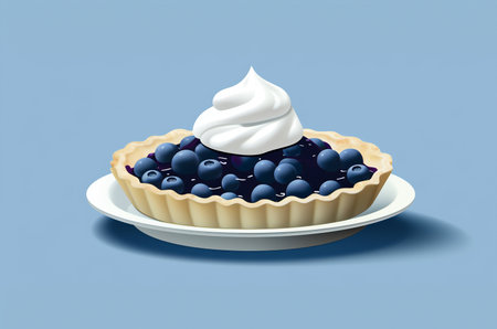Art shortbread pie with blueberries. Generative AIの素材