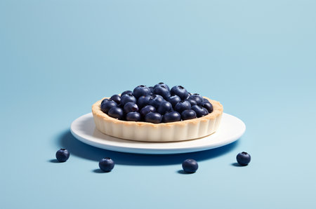 Shortbread pie with blueberries. Generative AIの素材