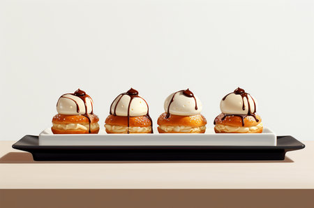 Profiteroles cakes. Generative AIの素材
