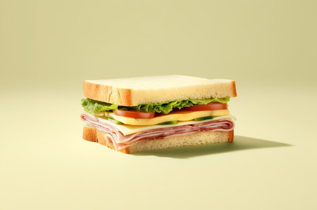 Minimalistic sandwich with vegetables and cheese. Generative AIの素材