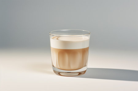 Latte in a glass glass. Generative AIの素材