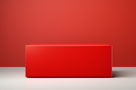 Mockup red box front view. Generative AIの素材