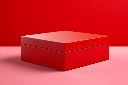 Mockup red box view from angle. Generative AIの素材