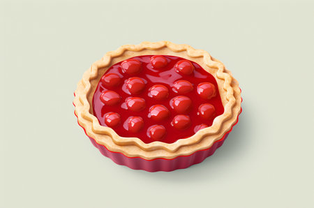Jelly cherry 3d pie. Generative AIの素材