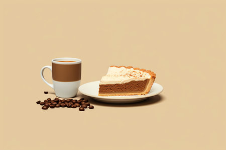 Art chocolate cake with coffee. Art coffee cake. Generative AIの素材