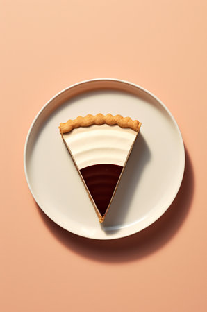 Chocolate cheesecake top view. Generative AIの素材