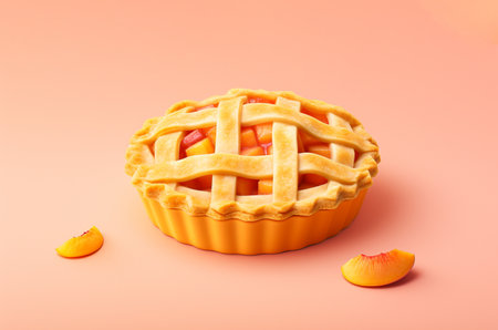 Peach 3D Pie. Generative AIの素材