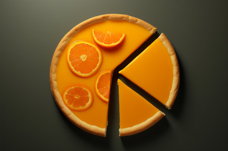 Orange pie top view. Generative AIの素材