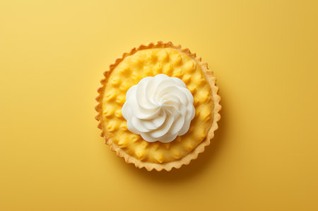 Pineapple tart with cream top viewの素材
