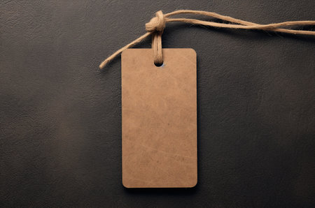 Craft tag mockup top viewの素材