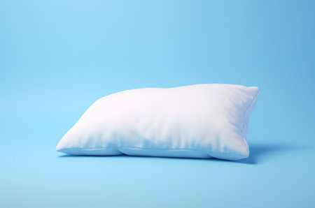 Pillow mockup on blue backgroundの素材