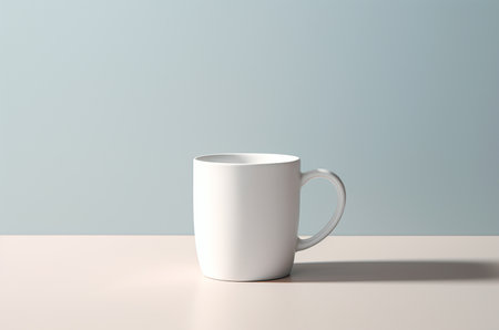 White mug mockup. Good morning. Cup of coffee in the morningの素材