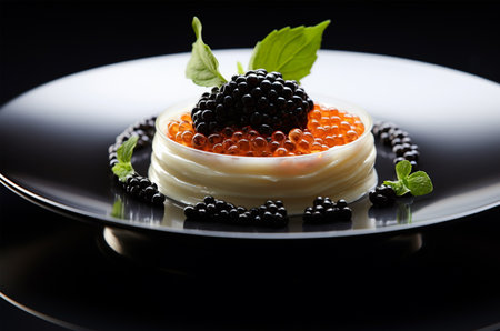 Red and black caviar sushiの素材