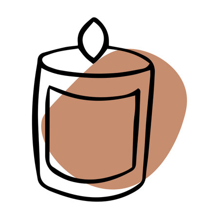 Doodle candle. Christmas candle. Comfort, hyggeのイラスト素材