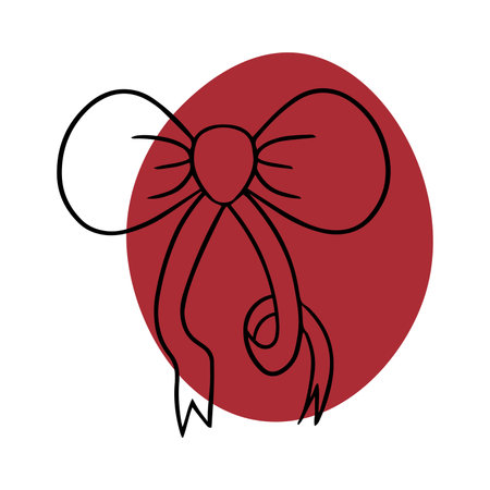 Doodle bow. Christmas decoration. Christmas tree decorationsのイラスト素材
