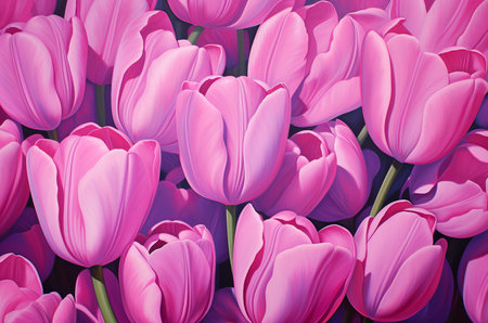 Background of pink tulips. Barbiecoreの素材