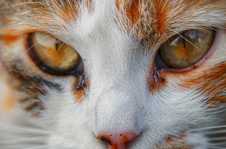 Close portrait of a ginger cat, close portrait of a ginger kittenの写真素材