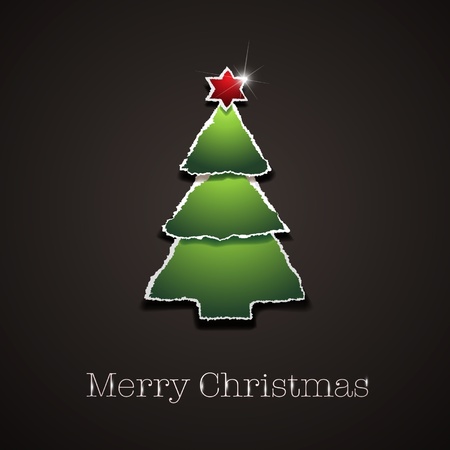 Ripped Vector Christmas tree - Greeting Cardのイラスト素材