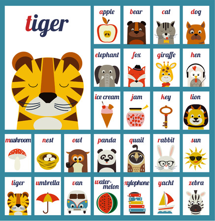  Illustrated alphabet lettersのイラスト素材