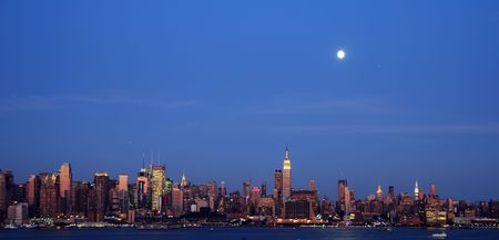 new york city late evening capture cityscapeの写真素材