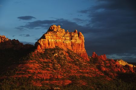 Landscape sunset evening of red rock at Sedona Arizonaの写真素材