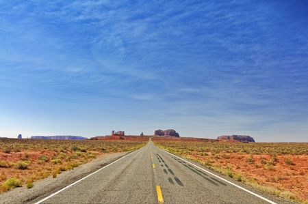 monument valley in utah, interstate 163, usaの写真素材