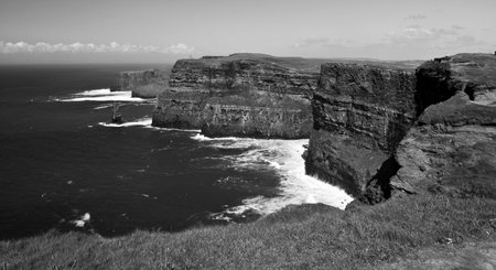 photo famous cliffs of moher seascape from the west irelandの写真素材