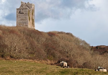 photo old ancient irish castle on the west of irelandの写真素材