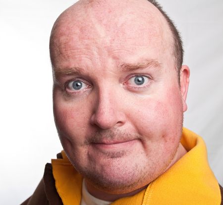 photo close up portrait capture of overweight maleの写真素材