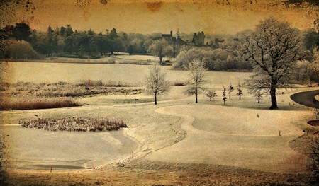 photo winter cold scenic landscape lake with castle in distance, irelandの写真素材