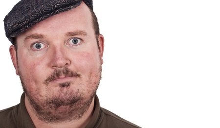 middle age man with expression on his faceの写真素材