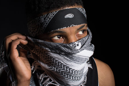Portrait of hip hop African American dancer isolated background
