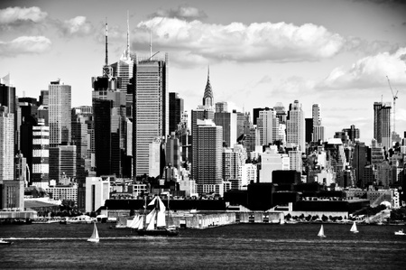 photo new york city cityscape over hudson riverの写真素材