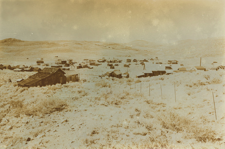 Aged sepia digital grunge distressed effect Bodie State Historic Park.のeditorial素材