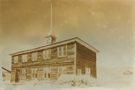 Aged sepia digital grunge distressed effect Bodie State Historic Park.のeditorial素材
