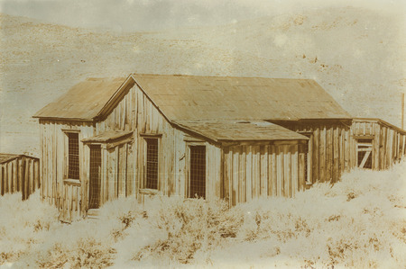 Aged sepia digital grunge distressed effect Bodie State Historic Park.のeditorial素材