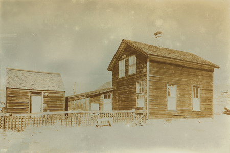 Aged sepia digital grunge distressed effect Bodie State Historic Park.のeditorial素材