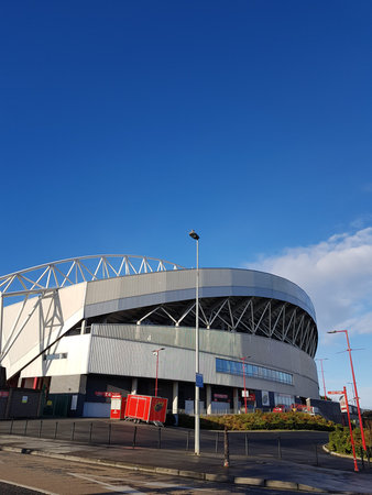 Thomond Park is a stadium - Dec 11th 2017: Located in Limerick in the Irish province of Munster. The stadium is owned by the Irish Rugby Football Union,  Munster Rugby, Shannon RFC and UL Bohemian RFCのeditorial素材