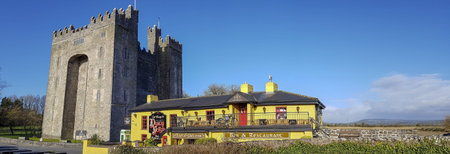 Bunratty Castle, Ireland - Feb 8th 2018: Beautiful view of Ireland's most famous Castle in County...