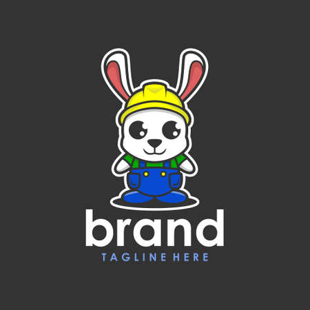 bunny the builder logo creative conceptのイラスト素材