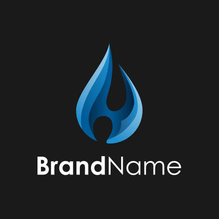 blue fire logo creative conceptのイラスト素材