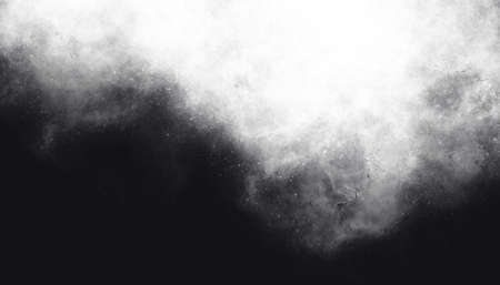 white cloud smoke or sky paint background on black background isolatedの写真素材