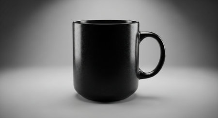 Black coffee cup on white background. 3d illustration. Mock up.の素材