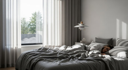 Bedroom interior in modern style. 3d render. Interior design.の素材