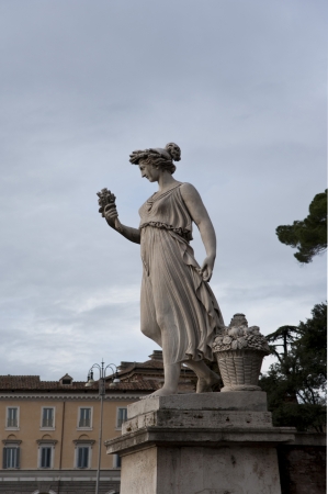 Sculpture in Piazza del Popolo in Rome, Italy の写真素材