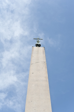 The Cross of the monument in St Pietro square in Rome, Italy の写真素材