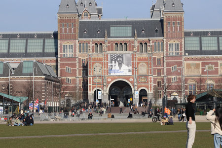 The Rijksmuseum in Amsterdam, Netherlandsのeditorial素材