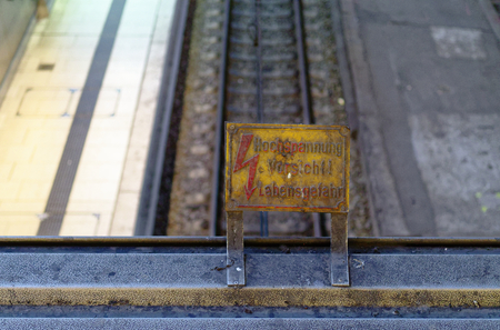 Interior view of the main train station in Hamburg with the tracks on July 10, 2017 in Germanyのeditorial素材