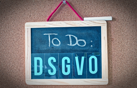 Board To Do DSGVO (General Data Protection Regulation) in English To Do GDPR (General Data Protection Regulation) with a laptop and padlock for the introduction of the DSGVO in the EU on 25.05.2018の写真素材