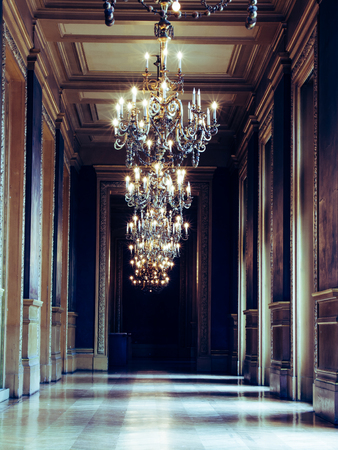Beautiful ceiling and interior in the Opera Paris in French L Operaのeditorial素材